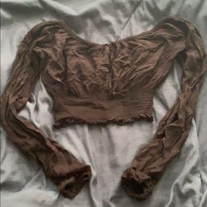 Brandy Melville off the shoulder black crop top